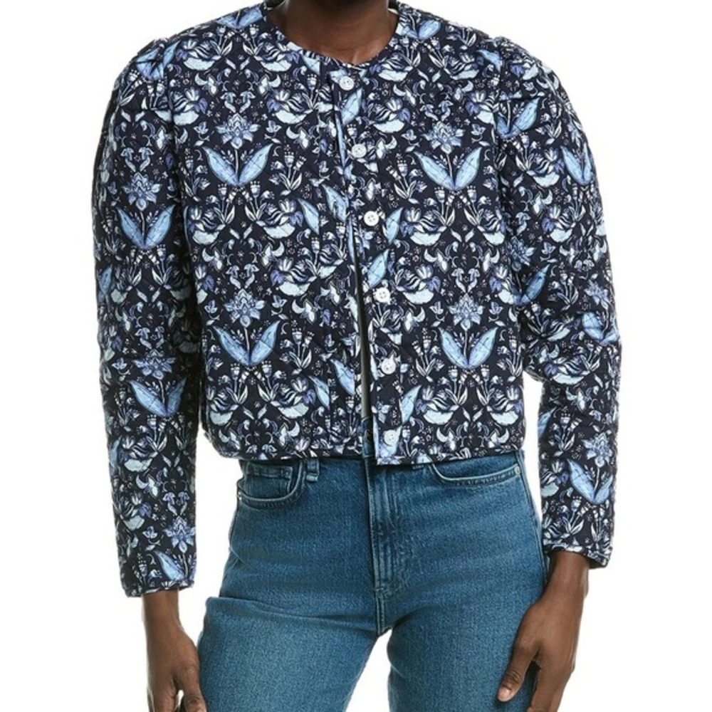 Sail to Sable 100 % cotton Floral Blue Women's Jacket
